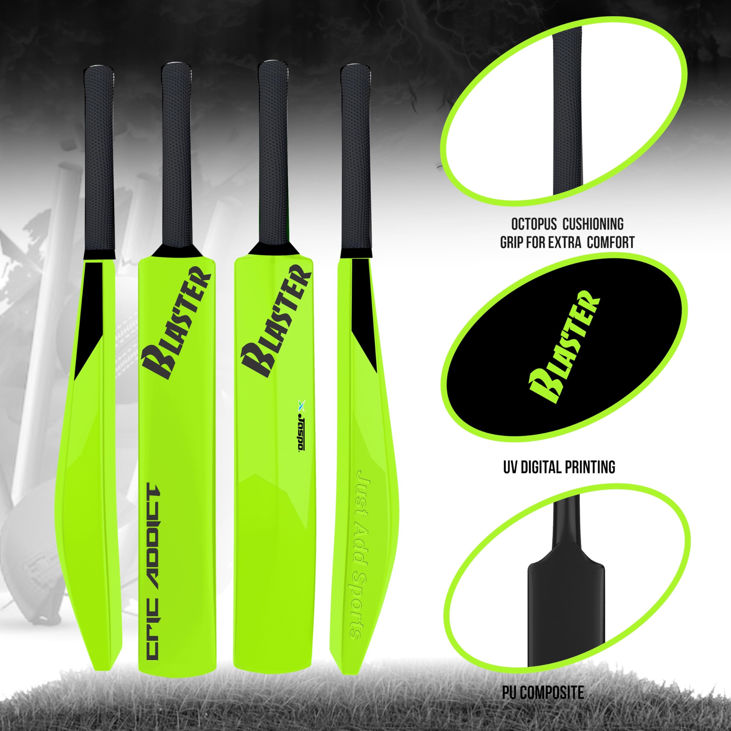 Amazon.com : Jaspo Cric Addict Blaster Plastic Cricket Bat Size 5